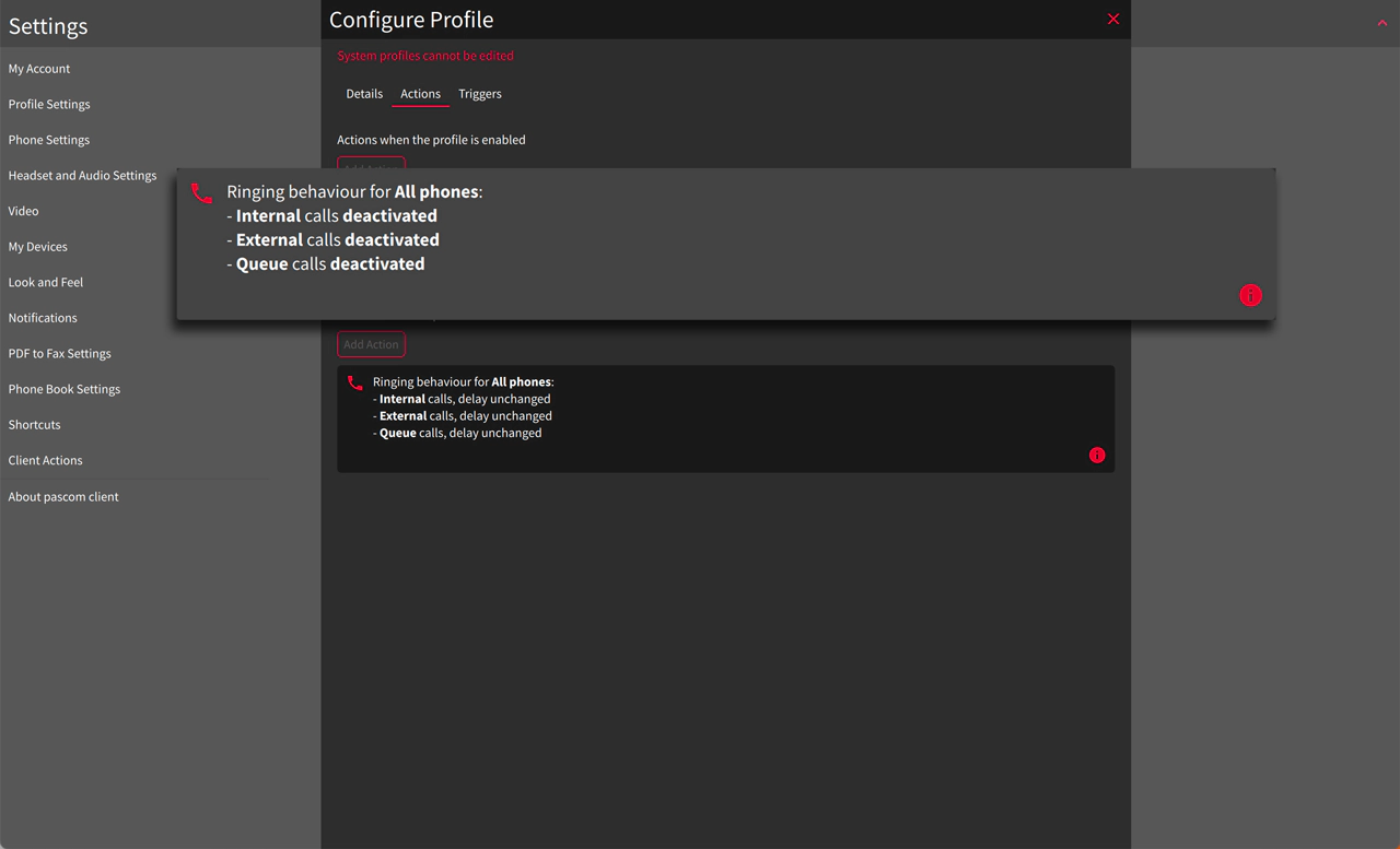 Image - pascom MS Teams Meeting Profile Settings