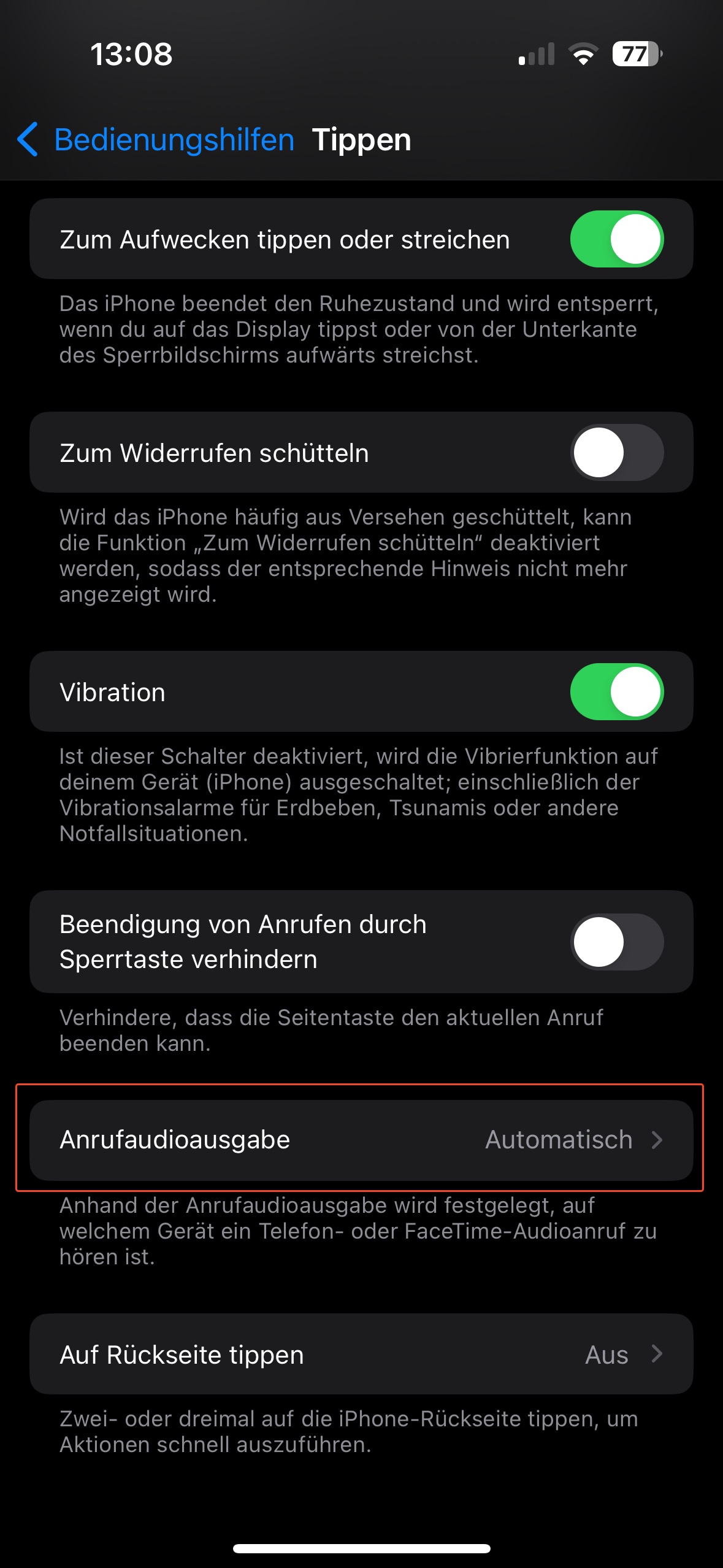 iOS Headset Einstellungen